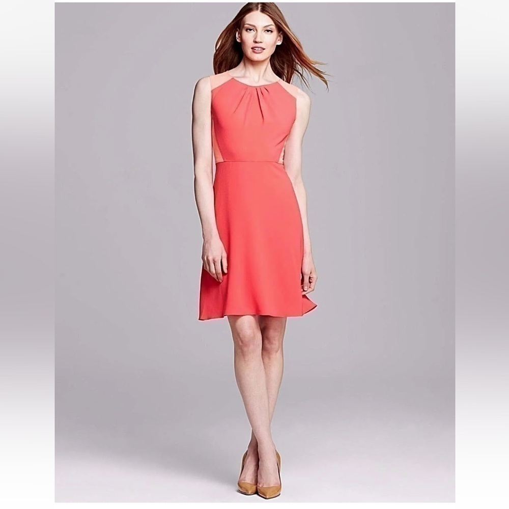 ELIE Tahari  Pink Rosario Color Block Crepe Dress Sz. 4 NWT $398.00